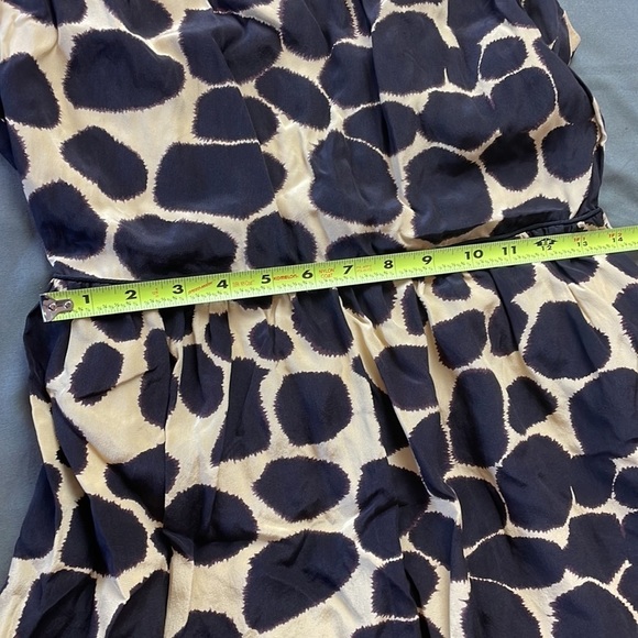 Marty M giraffe print 100% silk sleeveless Aline midi dress size L - Picture 9 of 10